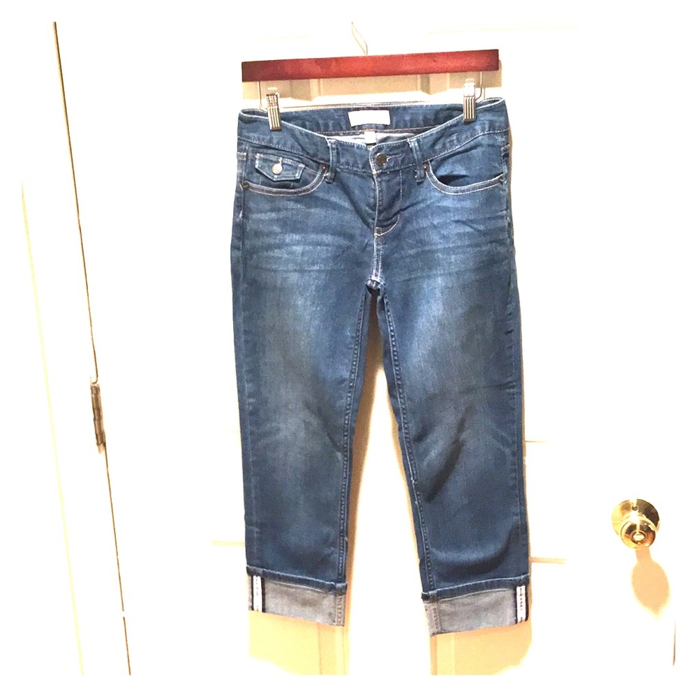 Banana Republic Stretch Denim Cuffed Crop Jeans
